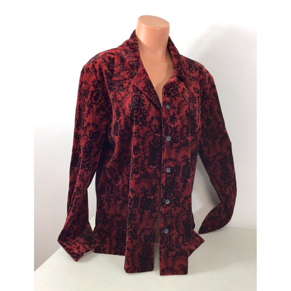 Tog Shop Red Velvet Jacket Womens Large New